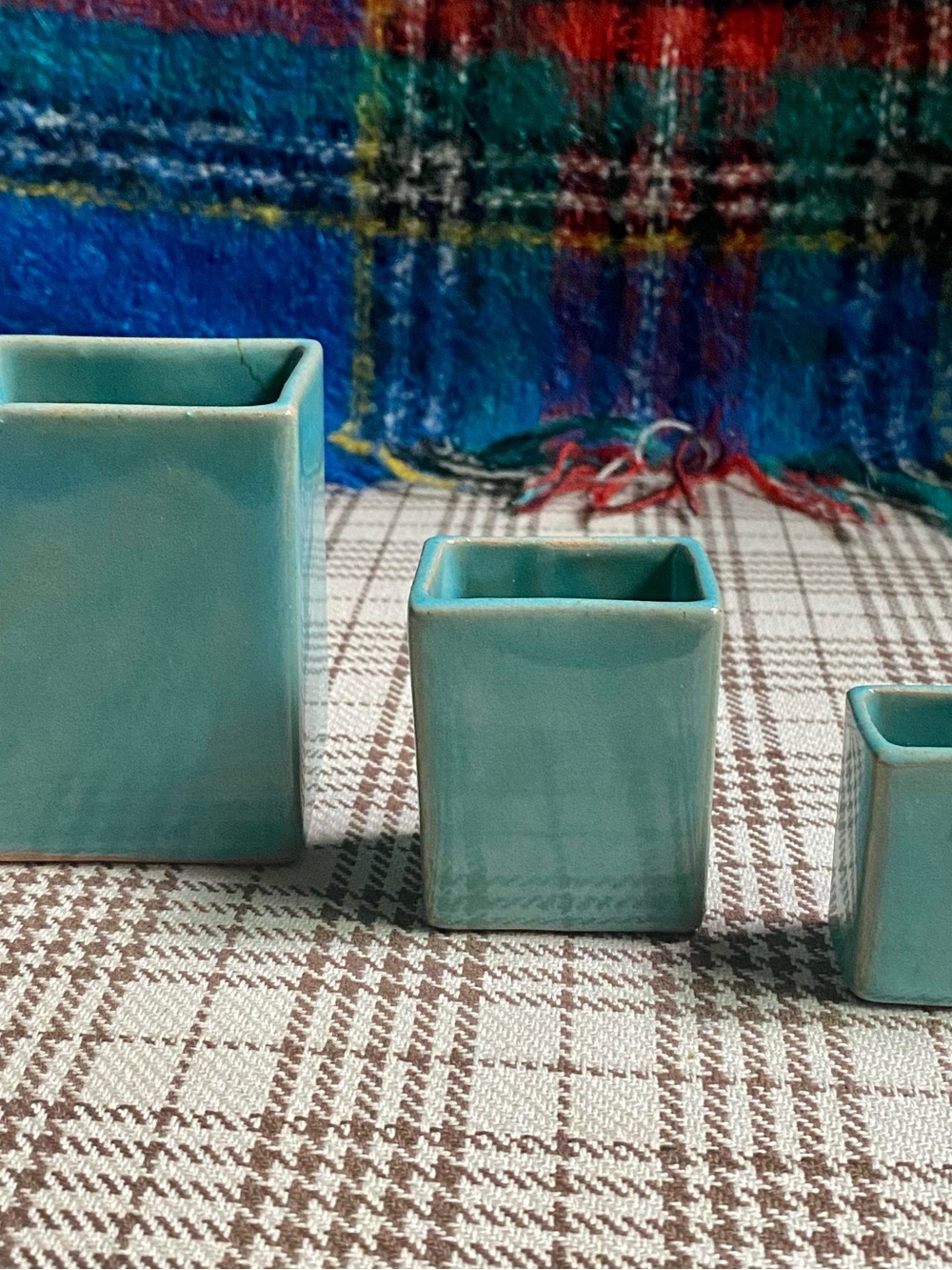 Ceramic Square Planter in Teal by Mcafee